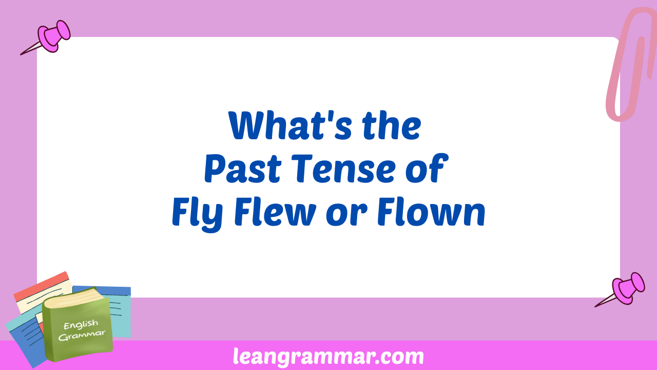 What's the Past Tense of Fly Flew or Flown