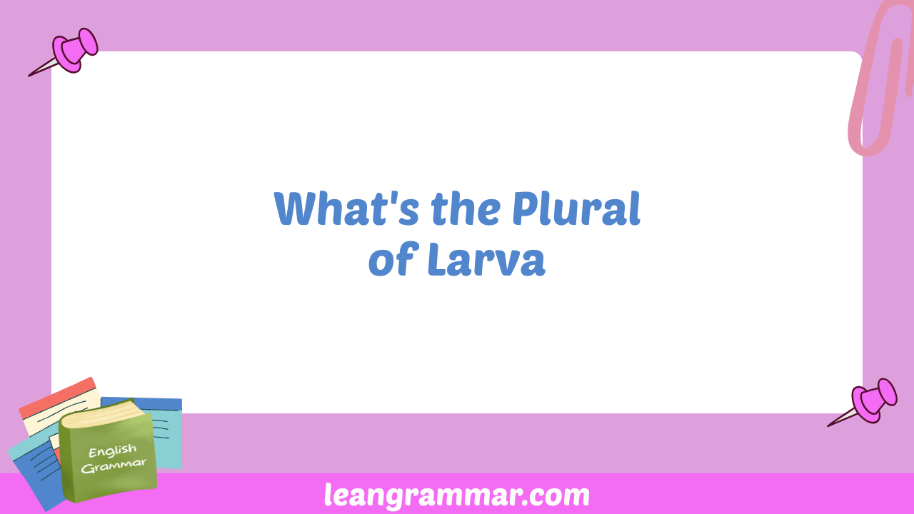 What's the Plural of Larva
