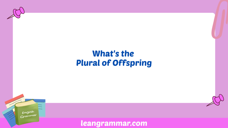 Offspring: Mastering the Singular and Plural Forms