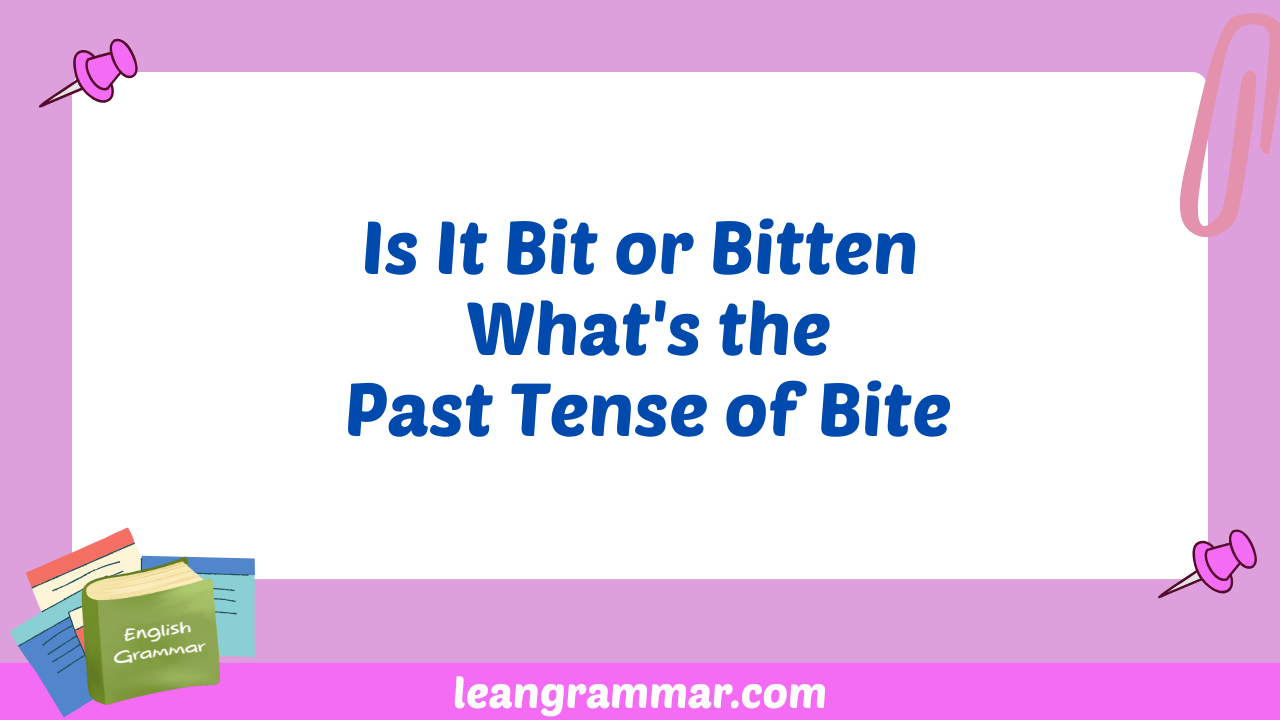 Is It Bit or Bitten What's the Past Tense of Bite
