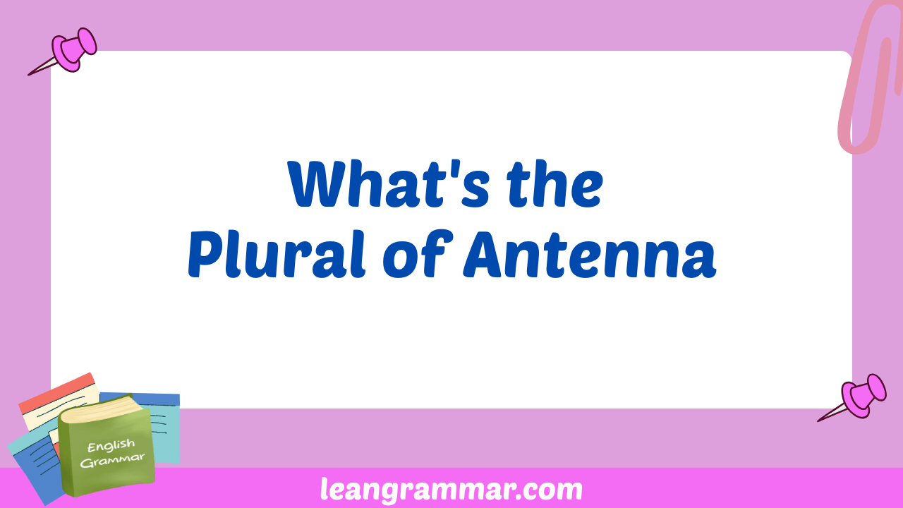 What's the Plural of Antenna