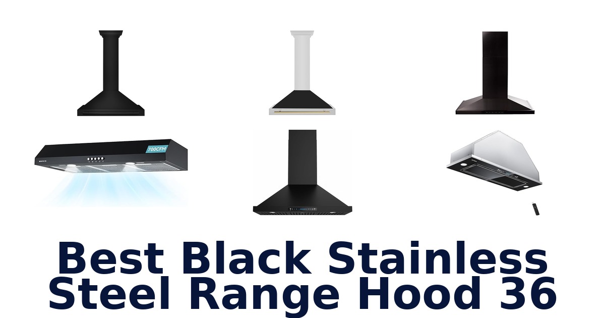 best black stainless steel range hood 36