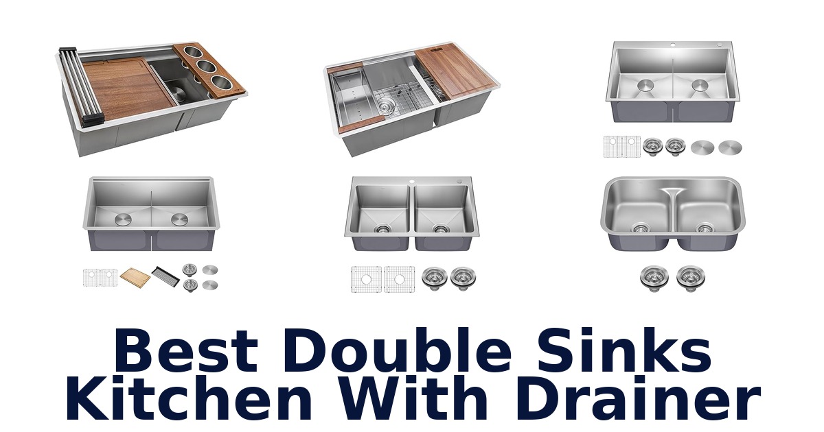 best double sinks kitchen with drainer